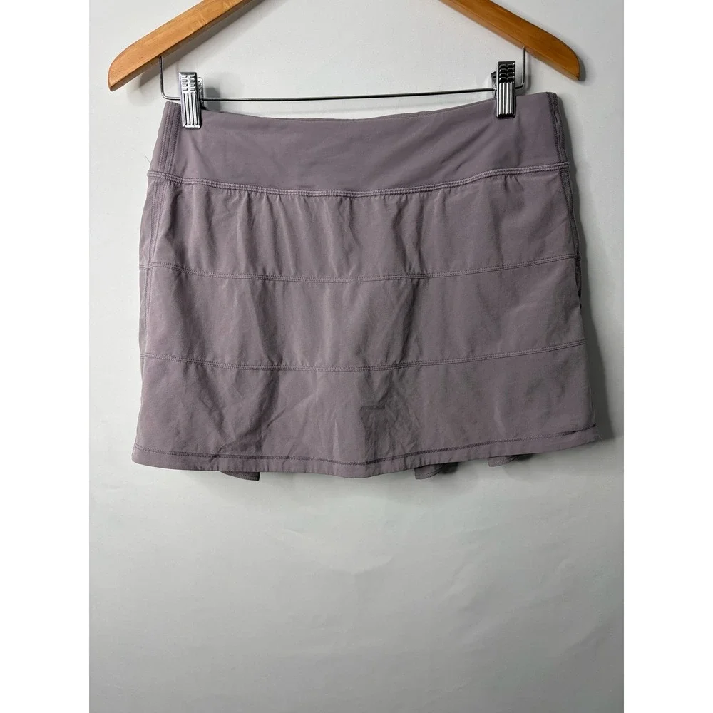 Lululemon Pace Rival Skirt Purple Mauve Tiered Pleated Tennis Skort Size 10